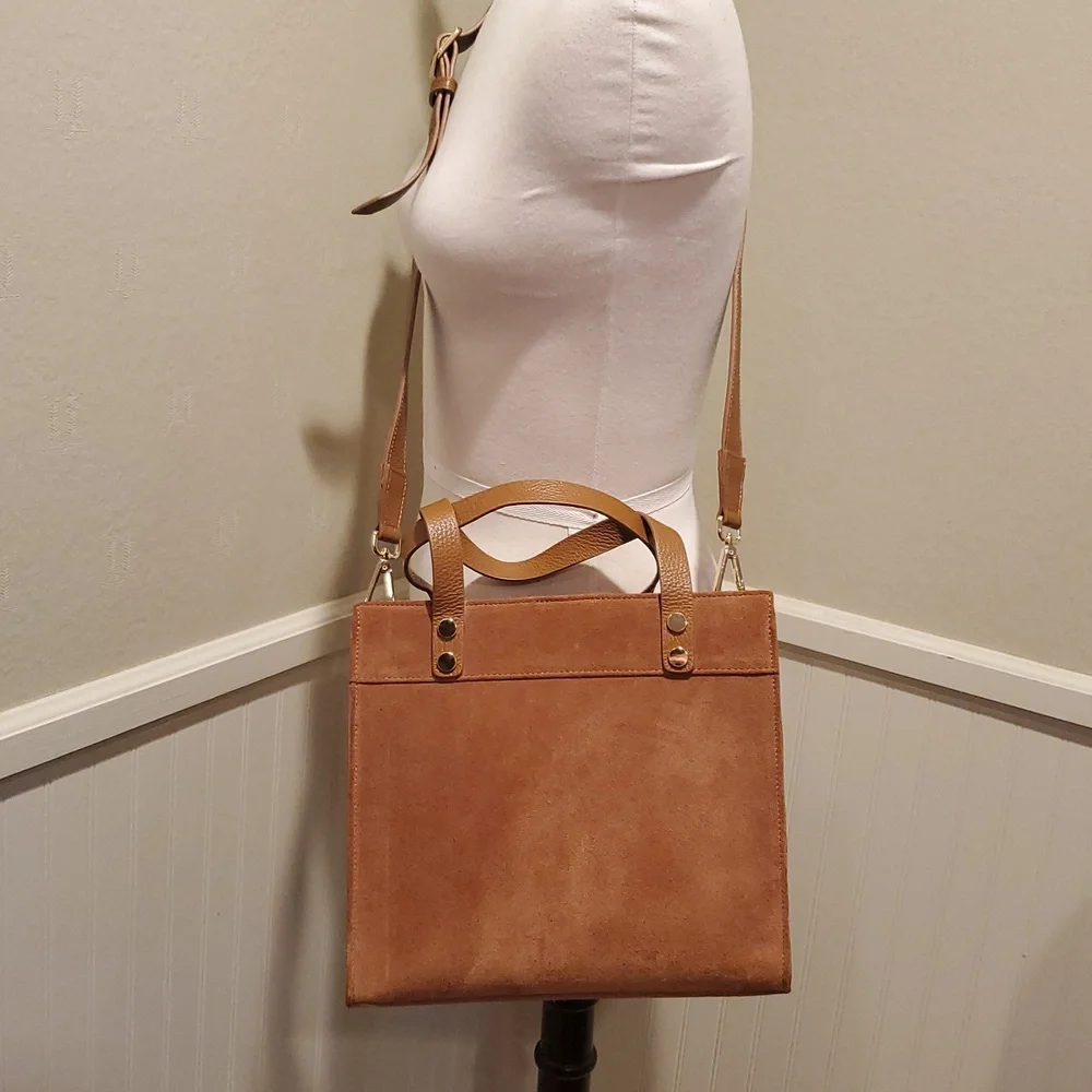 Mark & Graham caramel suede